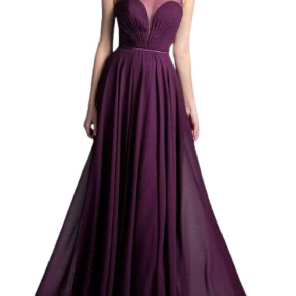 Ladivine CJ251 Evening Dress Purple Size 4 - Picture 4 of 7